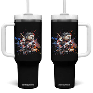 Funny Beaver Playing Ice Hockey Tumbler With Handle Winter Sports Gift TS12 One Size: 40 oz Black Print Your Wear