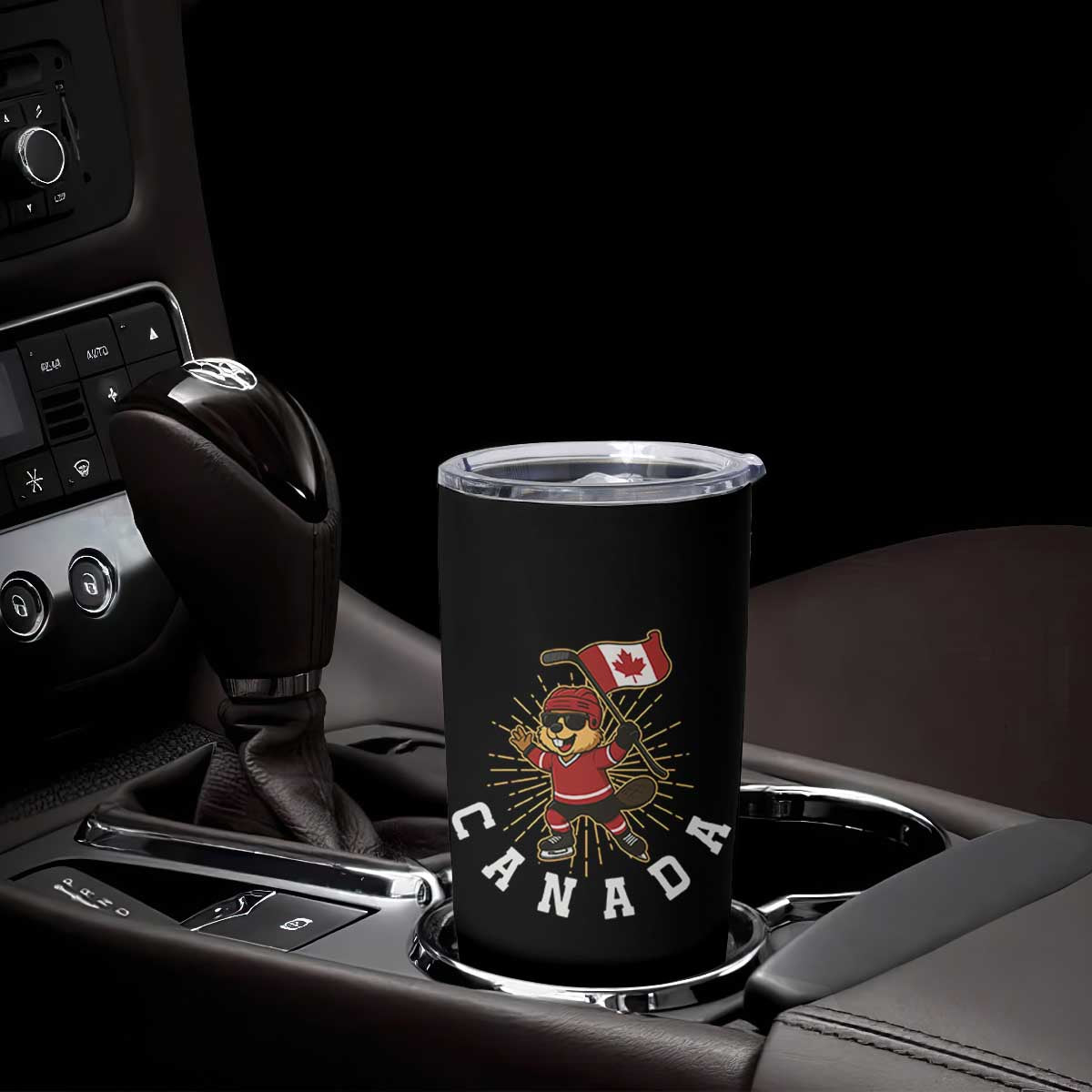 Funny Beaver Playing Ice Hockey With Canada Flag Gift Tumbler Cup TS12 Print Your Wear