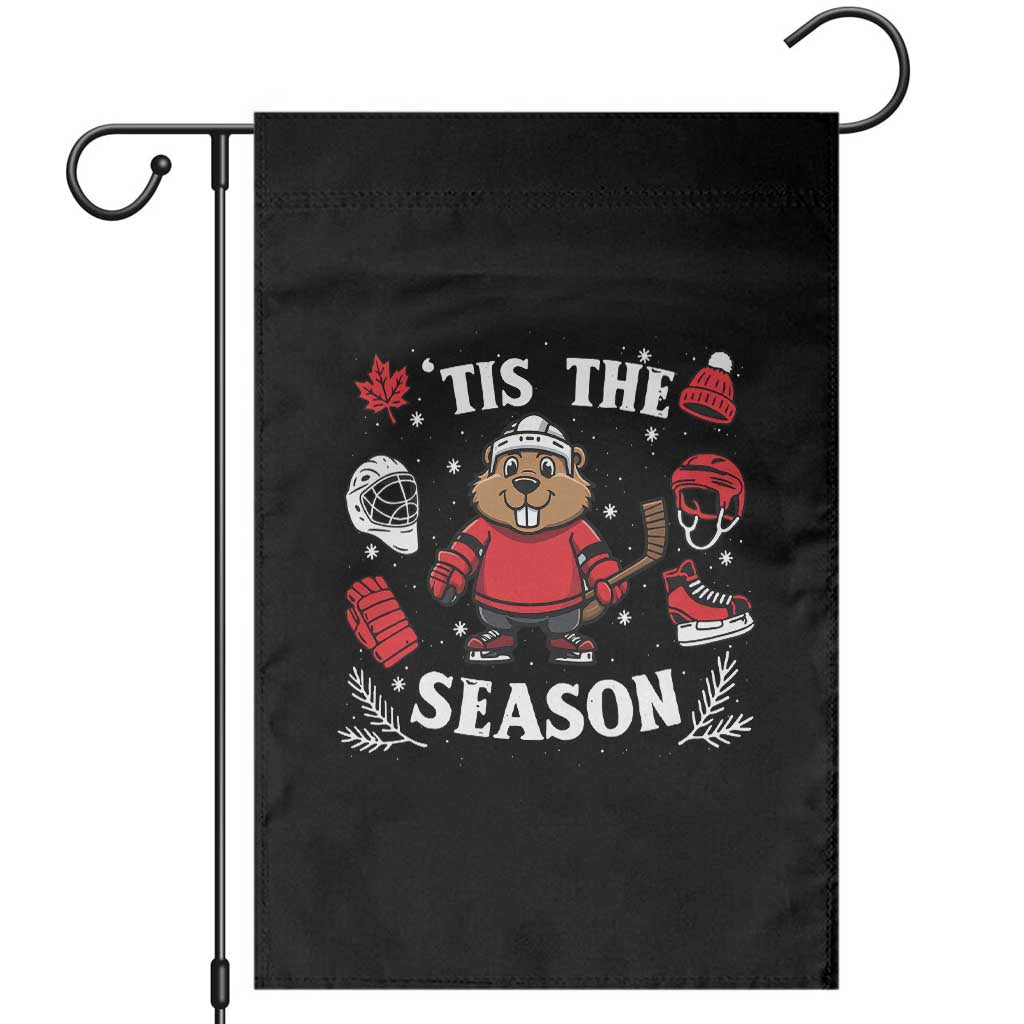 Canadian Ice Hockey Beaver Garden Flag Tis The Season Holiday Gift TS12 Black Print Your Wear