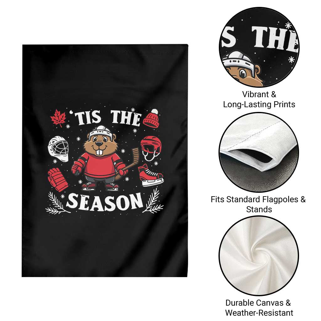 Canadian Ice Hockey Beaver Garden Flag Tis The Season Holiday Gift TS12 Print Your Wear