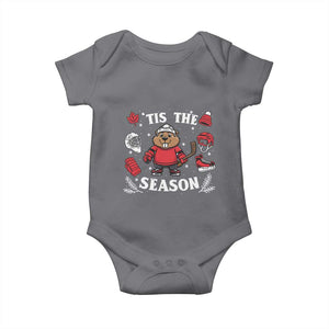 Canadian Ice Hockey Beaver Baby Onesie Tis The Season Holiday Gift TS12 Charcoal Print Your Wear