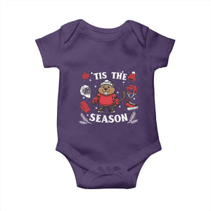 Canadian Ice Hockey Beaver Baby Onesie Tis The Season Holiday Gift TS12 Purple Print Your Wear