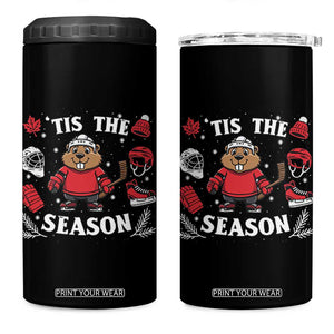 Canadian Ice Hockey Beaver 4 in 1 Can Cooler Tumbler Tis The Season Holiday Gift TS12 One Size: 16 oz Black Print Your Wear
