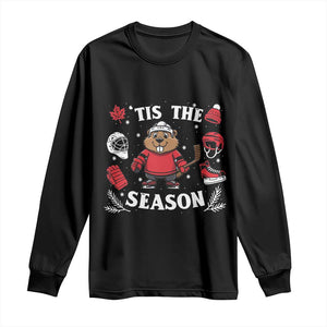 Canadian Ice Hockey Beaver Long Sleeve Shirt Tis The Season Holiday Gift TS12 Black Print Your Wear