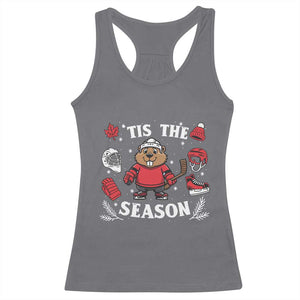 Canadian Ice Hockey Beaver Racerback Tank Top Tis The Season Holiday Gift TS12 Charcoal Print Your Wear