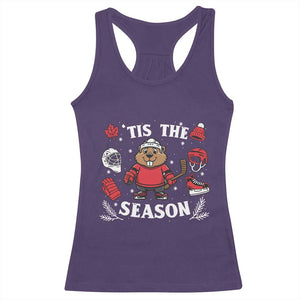 Canadian Ice Hockey Beaver Racerback Tank Top Tis The Season Holiday Gift TS12 Purple Print Your Wear