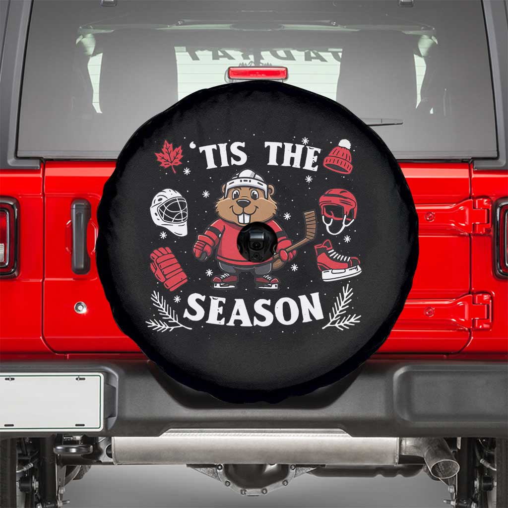 Canadian Ice Hockey Beaver Spare Tire Cover Tis The Season Holiday Gift TS12 Black Print Your Wear
