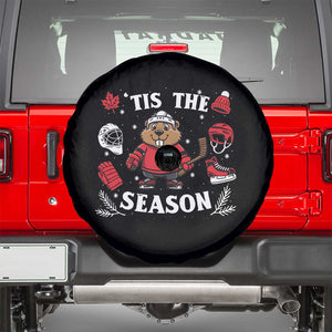 Canadian Ice Hockey Beaver Spare Tire Cover Tis The Season Holiday Gift TS12 Black Print Your Wear