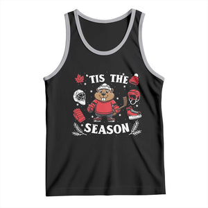 Canadian Ice Hockey Beaver Tank Top Tis The Season Holiday Gift TS12 Black Athletic Heather Print Your Wear