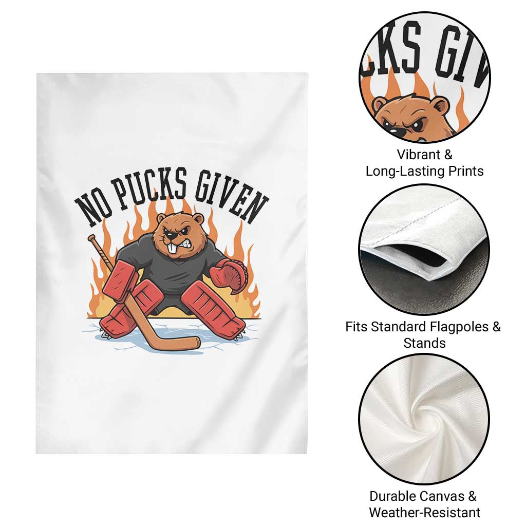 Funny Beaver Ice Hockey Goalie Gift Garden Flag No Pucks Given TS12 Print Your Wear