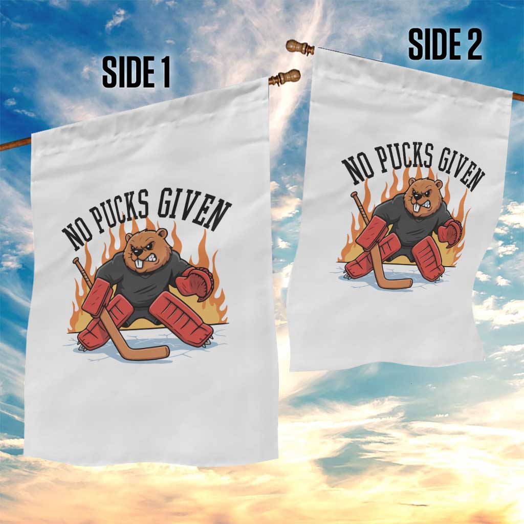 Funny Beaver Ice Hockey Goalie Gift Garden Flag No Pucks Given TS12 Print Your Wear