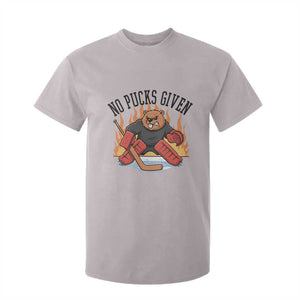 Funny Beaver Ice Hockey Goalie Gift T Shirt For Kid No Pucks Given TS12 Ice Gray Print Your Wear