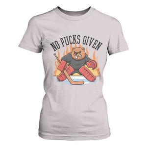 Funny Beaver Ice Hockey Goalie Gift T Shirt For Women No Pucks Given TS12 Ice Gray Print Your Wear