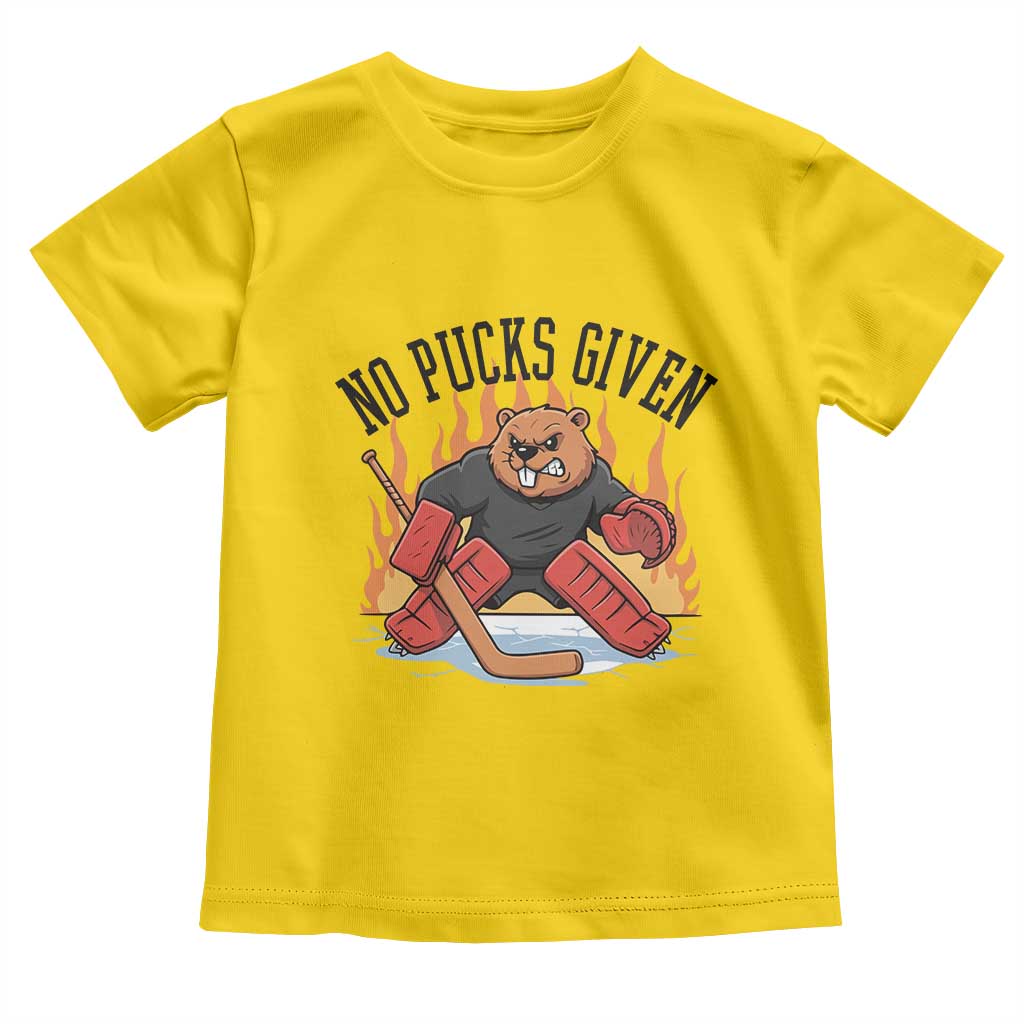 Funny Beaver Ice Hockey Goalie Gift Toddler T Shirt No Pucks Given TS12 Daisy Print Your Wear