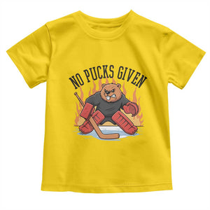 Funny Beaver Ice Hockey Goalie Gift Toddler T Shirt No Pucks Given TS12 Daisy Print Your Wear