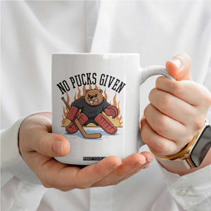 Funny Beaver Ice Hockey Goalie Gift Coffee Mug No Pucks Given TS12 Print Your Wear