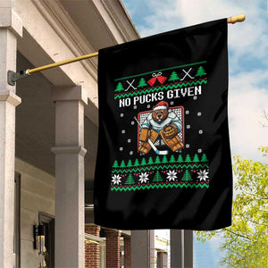Ugly Christmas Sweater Beaver Ice Hockey Goalie Garden Flag No Pucks Given TS12 Print Your Wear