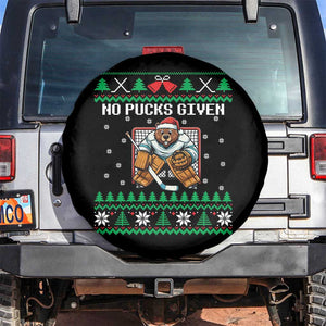 Ugly Christmas Sweater Beaver Ice Hockey Goalie Spare Tire Cover No Pucks Given TS12 No hole Black Print Your Wear