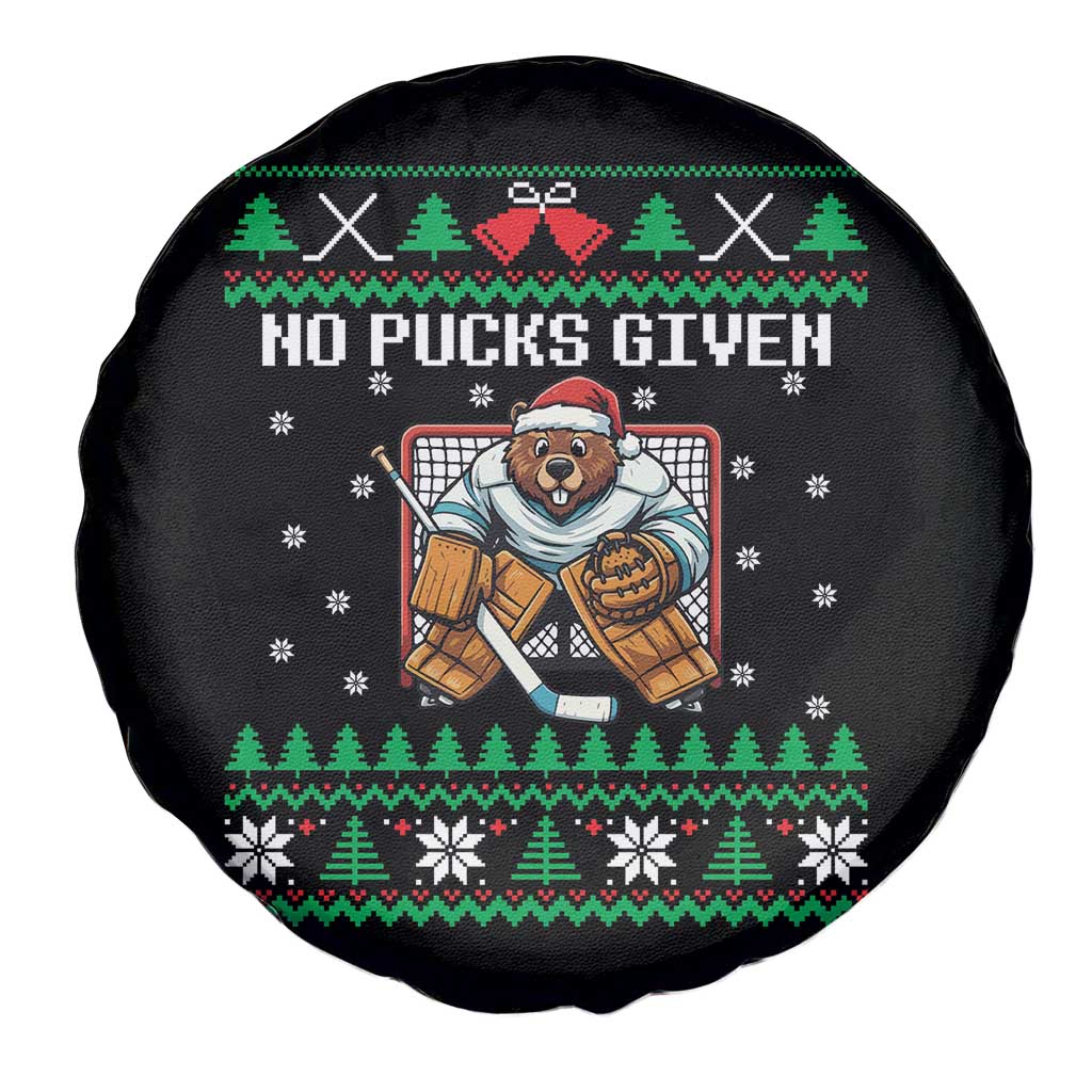 Ugly Christmas Sweater Beaver Ice Hockey Goalie Spare Tire Cover No Pucks Given TS12 Print Your Wear