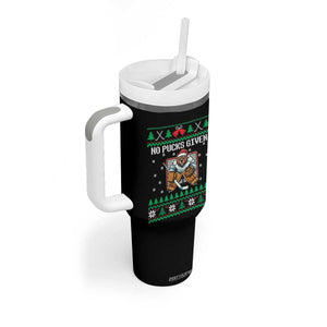 Ugly Christmas Sweater Beaver Ice Hockey Goalie Tumbler With Handle No Pucks Given TS12 Print Your Wear