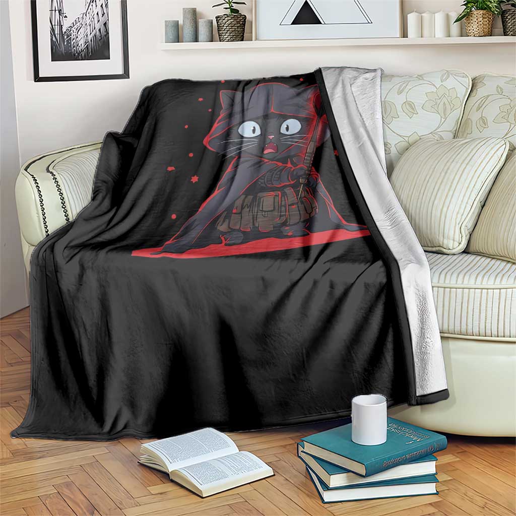 Funny Cat Vader Kitten Playing Darts Throw Blanket Space Scifi Dartist Gift TS12 Print Your Wear