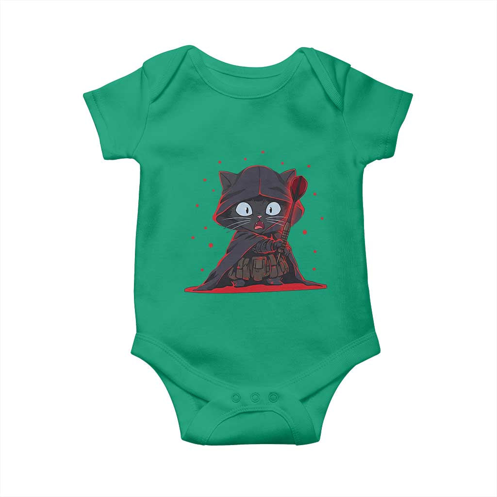 Funny Cat Vader Kitten Playing Darts Baby Onesie Space Scifi Dartist Gift TS12 Irish Green Print Your Wear