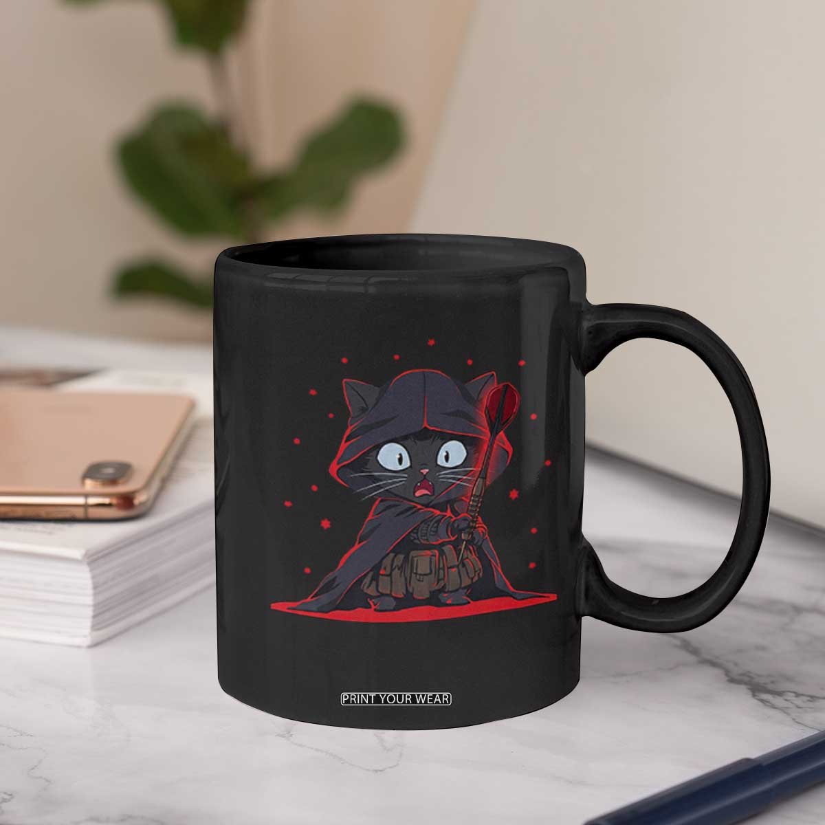 Funny Cat Vader Kitten Playing Darts Coffee Mug Space Scifi Dartist Gift TS12 Print Your Wear