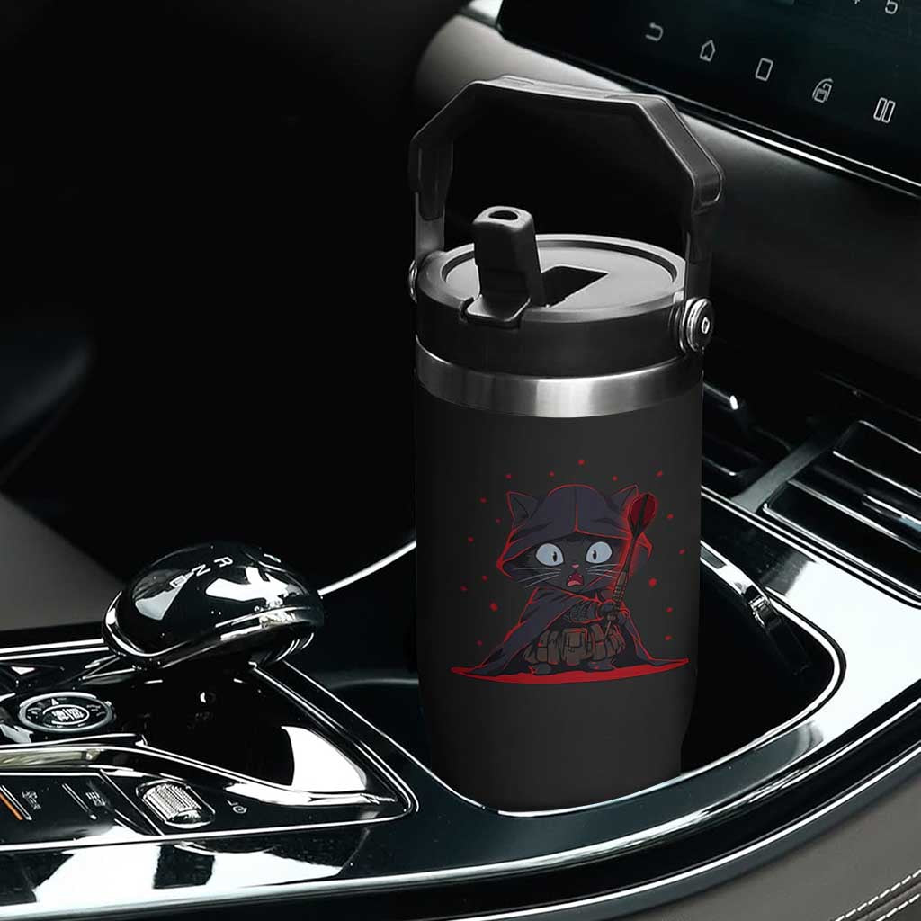 Funny Cat Vader Kitten Playing Darts Flip Straw Tumbler Space Scifi Dartist Gift TS12 Print Your Wear
