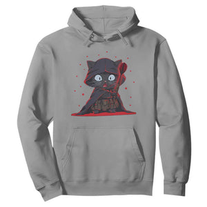 Funny Cat Vader Kitten Playing Darts Hoodie Space Scifi Dartist Gift TS12 Sport Gray Print Your Wear