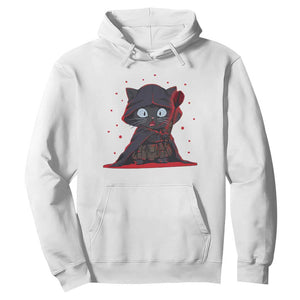 Funny Cat Vader Kitten Playing Darts Hoodie Space Scifi Dartist Gift TS12 White Print Your Wear
