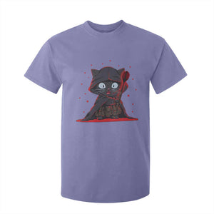 Funny Cat Vader Kitten Playing Darts T Shirt For Kid Space Scifi Dartist Gift TS12 Violet Print Your Wear