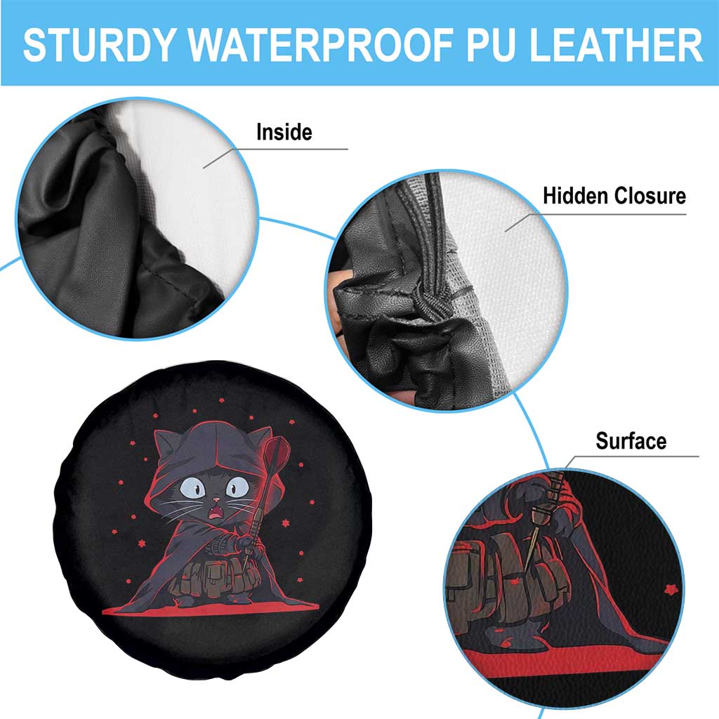 Funny Cat Vader Kitten Playing Darts Spare Tire Cover Space Scifi Dartist Gift TS12 Print Your Wear