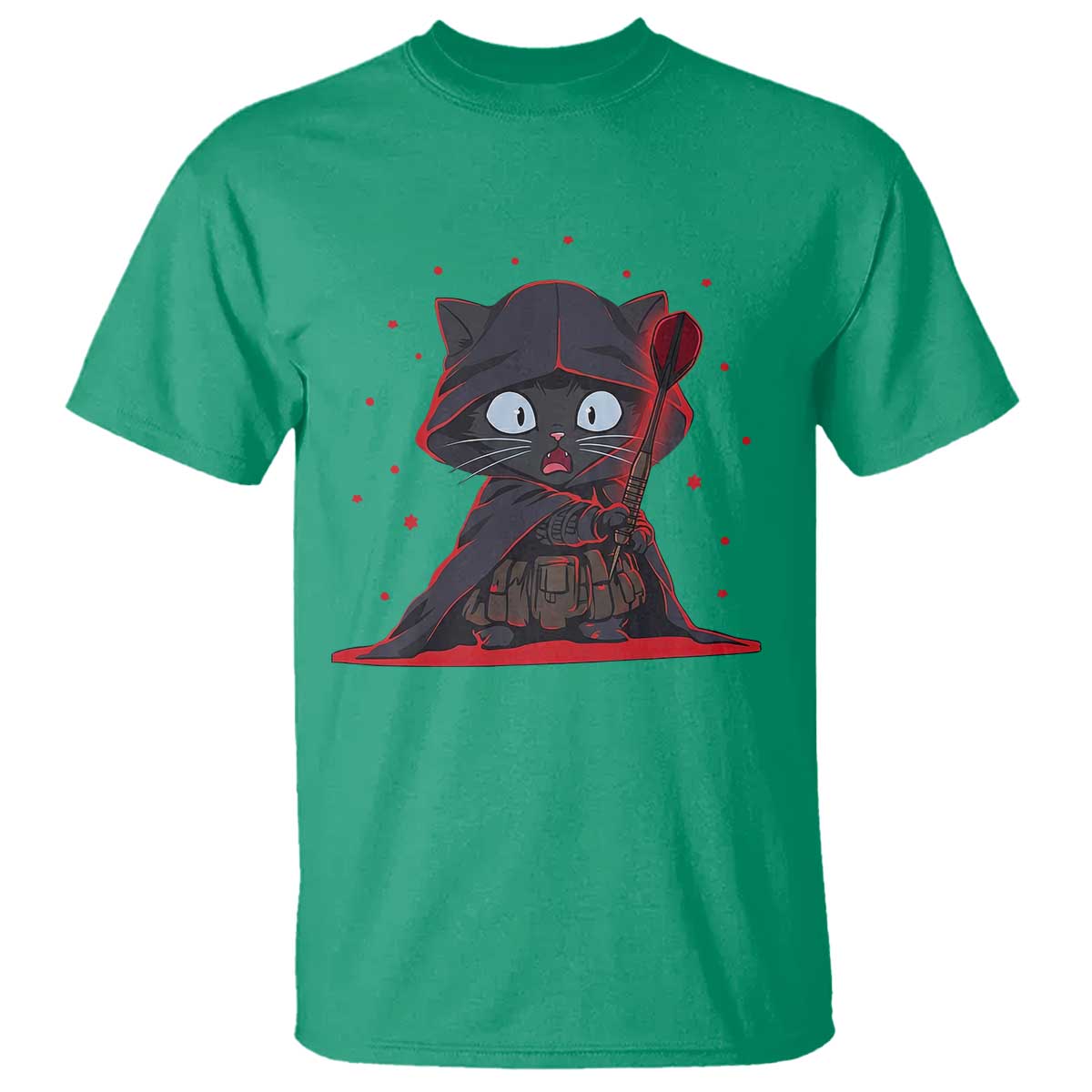 Funny Cat Vader Kitten Playing Darts T Shirt Space Scifi Dartist Gift TS12 Irish Green Print Your Wear