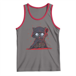 Funny Cat Vader Kitten Playing Darts Tank Top Space Scifi Dartist Gift TS12 Deep Heather Red Print Your Wear