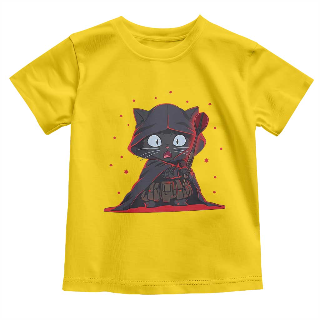 Funny Cat Vader Kitten Playing Darts Toddler T Shirt Space Scifi Dartist Gift TS12 Daisy Print Your Wear