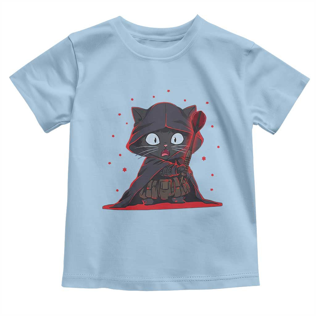 Funny Cat Vader Kitten Playing Darts Toddler T Shirt Space Scifi Dartist Gift TS12 Light Blue Print Your Wear