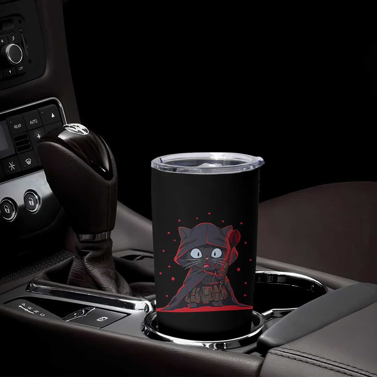Funny Cat Vader Kitten Playing Darts Tumbler Cup Space Scifi Dartist Gift TS12 Print Your Wear