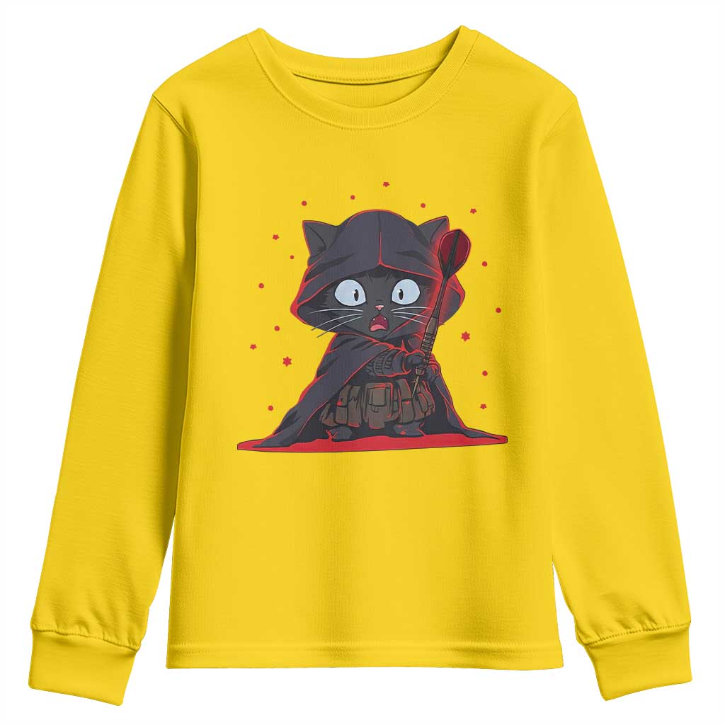 Funny Cat Vader Kitten Playing Darts Youth Sweatshirt Space Scifi Dartist Gift TS12 Daisy Print Your Wear