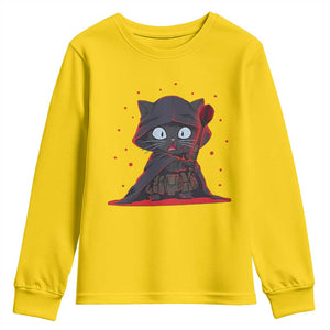 Funny Cat Vader Kitten Playing Darts Youth Sweatshirt Space Scifi Dartist Gift TS12 Daisy Print Your Wear