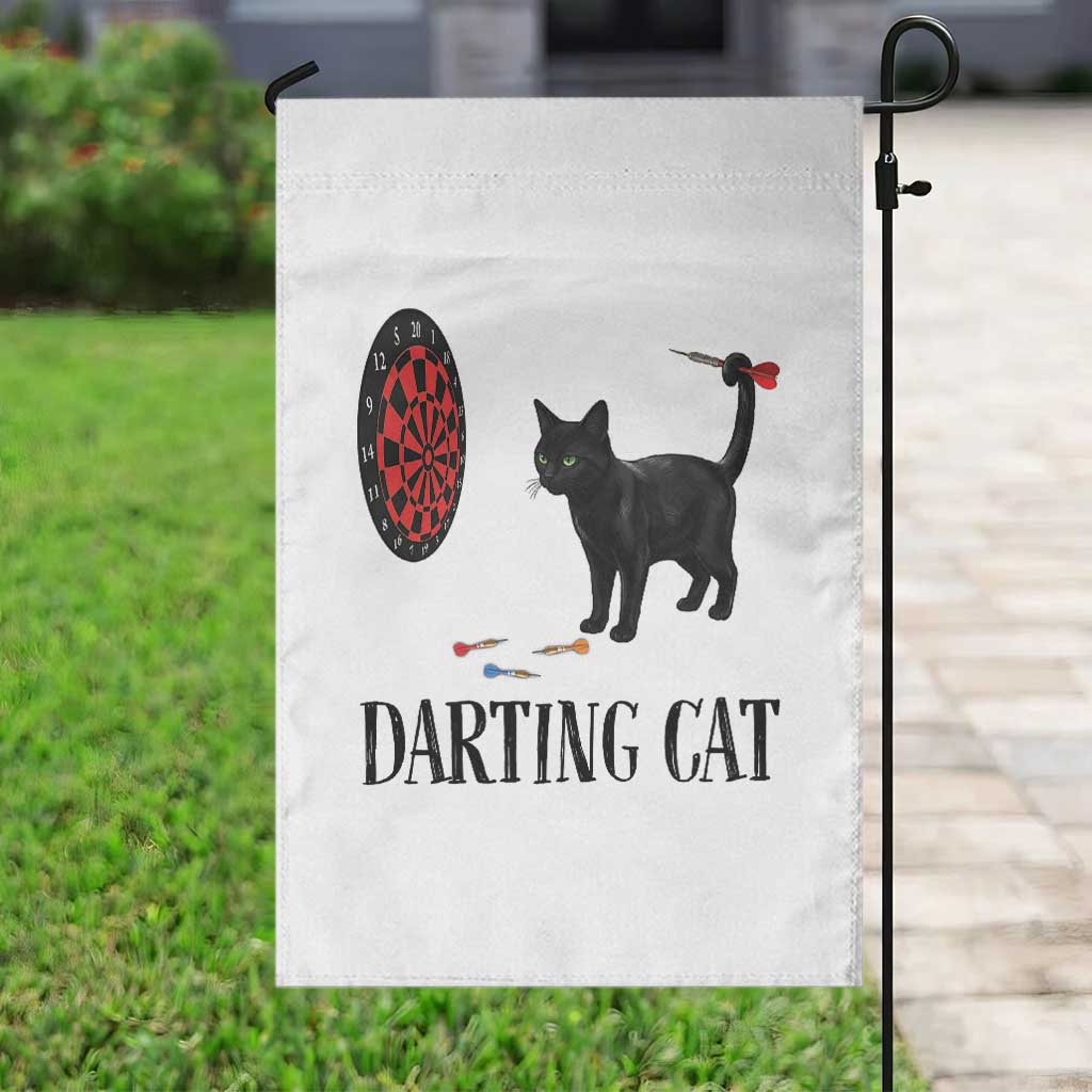 Funny Black Cat Darts Player Garden Flag Darting Cat Dartist Gift TS12 Print Your Wear