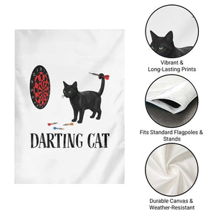 Funny Black Cat Darts Player Garden Flag Darting Cat Dartist Gift TS12 Print Your Wear