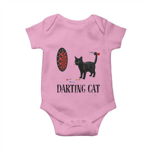 Funny Black Cat Darts Player Baby Onesie Darting Cat Dartist Gift TS12 Light Pink Print Your Wear