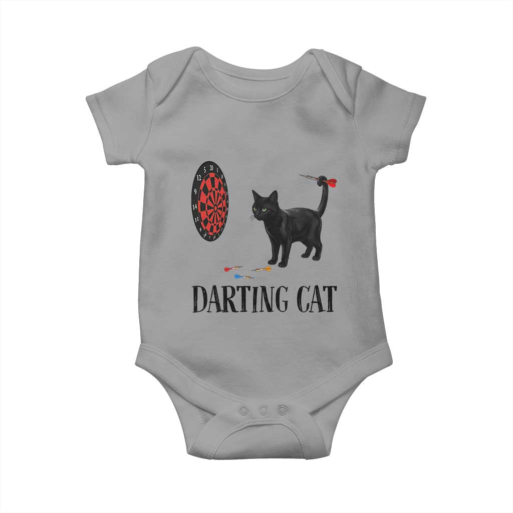Funny Black Cat Darts Player Baby Onesie Darting Cat Dartist Gift TS12 Sport Gray Print Your Wear
