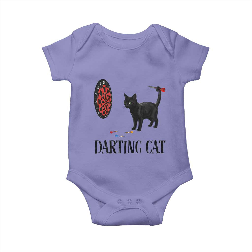 Funny Black Cat Darts Player Baby Onesie Darting Cat Dartist Gift TS12 Violet Print Your Wear