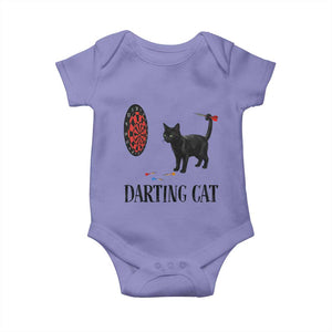 Funny Black Cat Darts Player Baby Onesie Darting Cat Dartist Gift TS12 Violet Print Your Wear