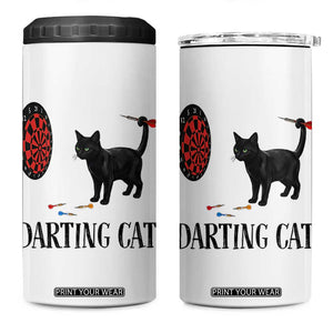 Funny Black Cat Darts Player 4 in 1 Can Cooler Tumbler Darting Cat Dartist Gift TS12 One Size: 16 oz White Print Your Wear