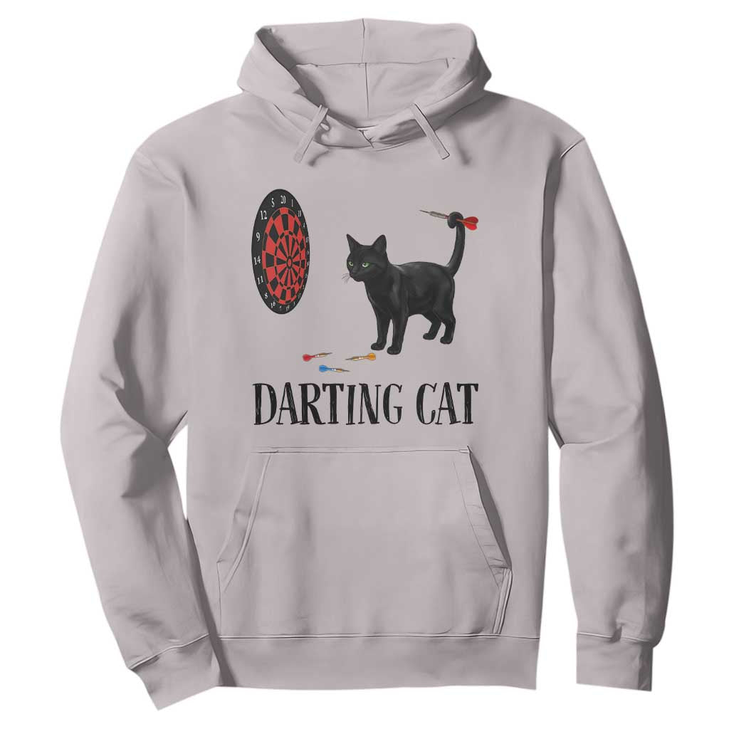 Funny Black Cat Darts Player Hoodie Darting Cat Dartist Gift TS12 Ice Gray Print Your Wear