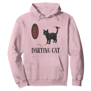 Funny Black Cat Darts Player Hoodie Darting Cat Dartist Gift TS12 Light Pink Print Your Wear
