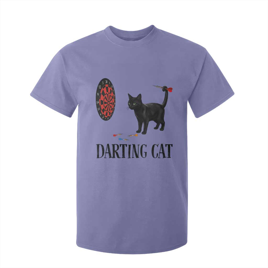 Funny Black Cat Darts Player T Shirt For Kid Darting Cat Dartist Gift TS12 Violet Print Your Wear
