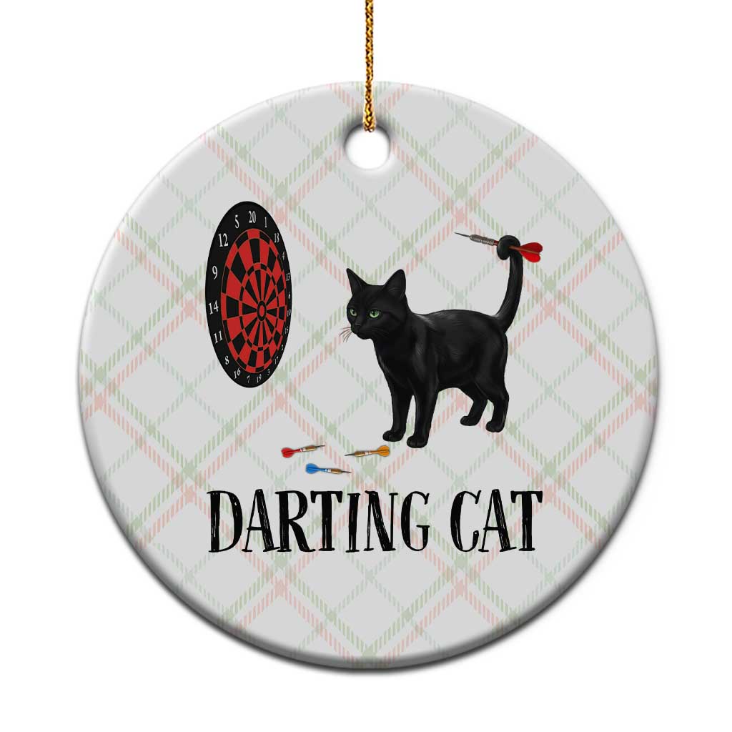 Funny Black Cat Darts Player Ceramic Ornament Darting Cat Dartist Gift TS12 1pc Christmas Plaid Print Your Wear